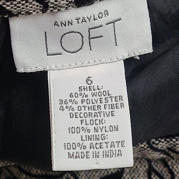 LOFT Wool Black Floral Embossed Flounce Skirt - Picture 6 of 6